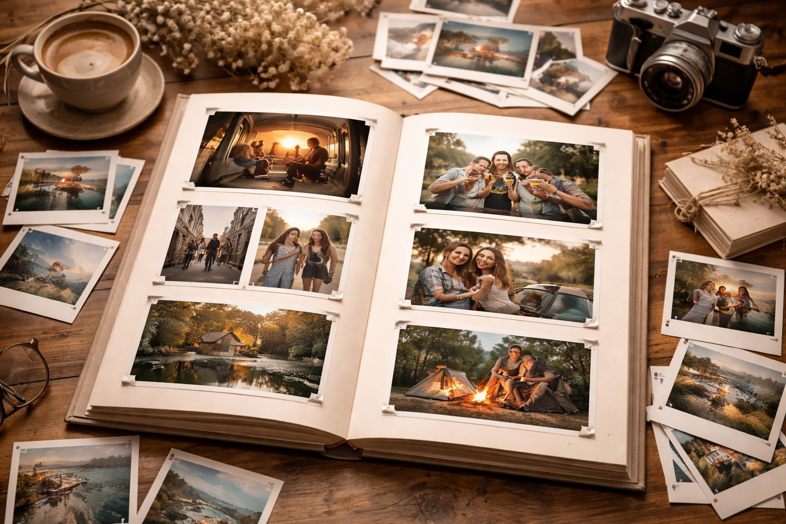 High-quality digital photo album with professionally scanned vintage photographs